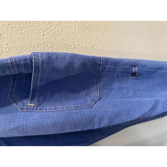 Coldwater Creek- Blue Pants with Pockets and Roll Up Snaps- Size 14 - Picture 3 of 8